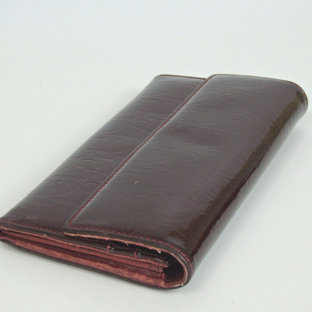 Christian Dior trot Patent leather Bordeaux Wallet - Picture 2 of 7